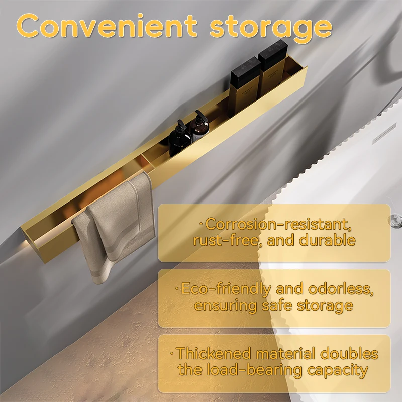 Gold Bar-Shaped Stainless Steel Storage Towel Rack